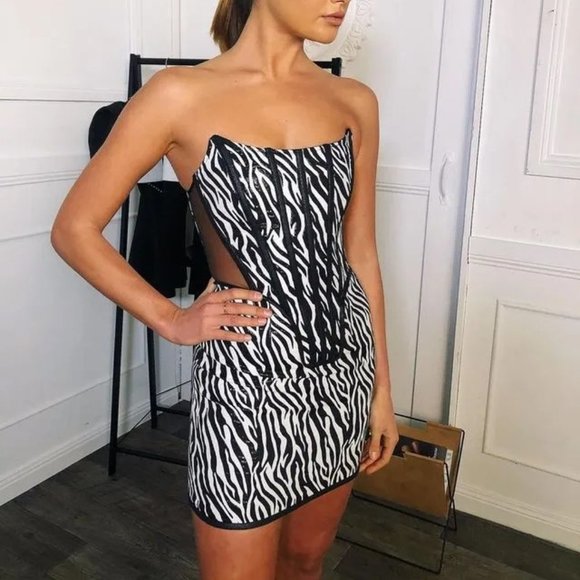 Dresses & Skirts - Zebra Maya Koba Corset Bandage Dress